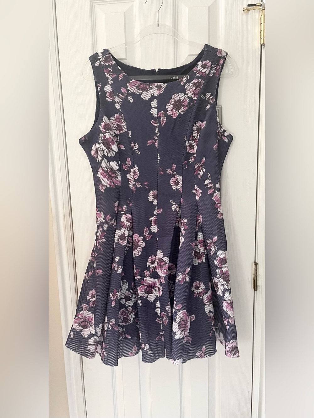 Torrid Size 12 Purple Floral Sleeveless Fit-and-Flare Mini Dress - Never Worn